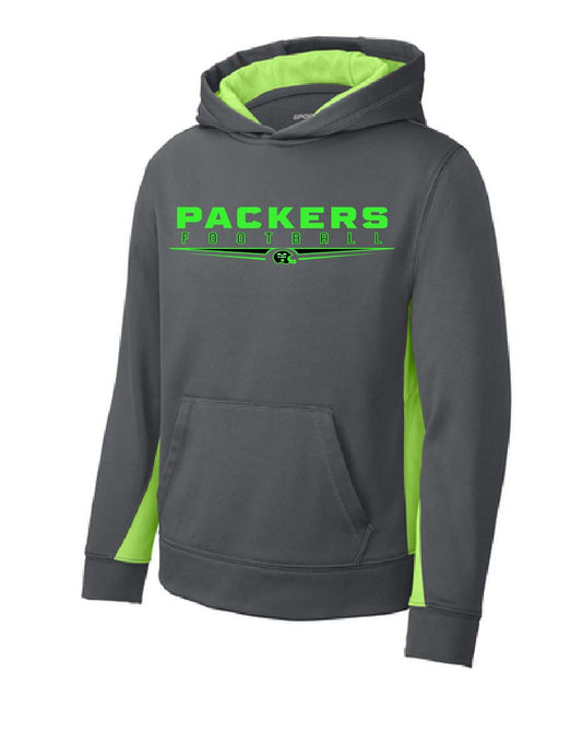 Youth Packers Small Helmet Grey/Lime Shock Hoodie