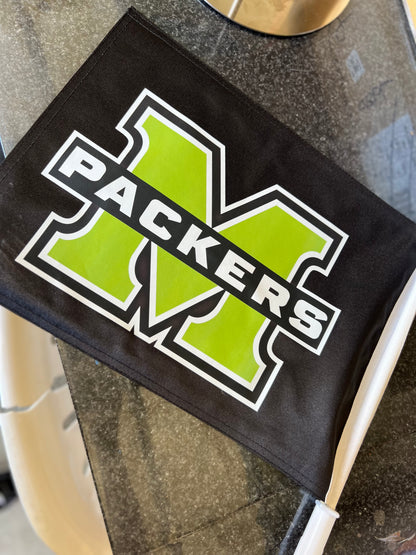 Black Window Car Flags with Packers Logo