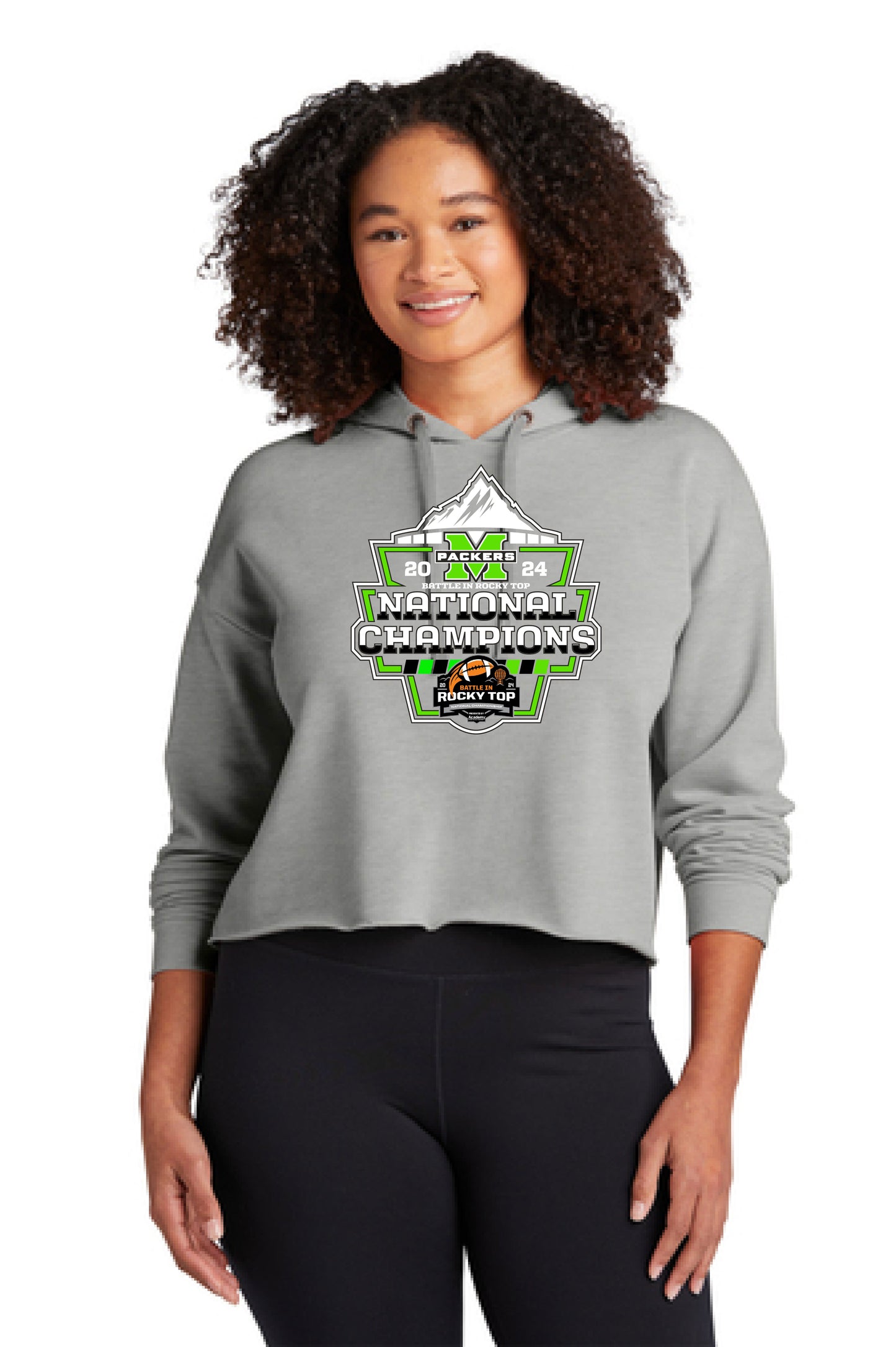 Madison County Packers National Champions Womens Crop Top Hoodie