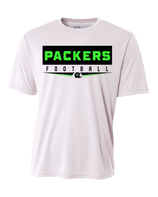 A4 Men's Cooling Performance T-Shirt with Packers Small Helmet