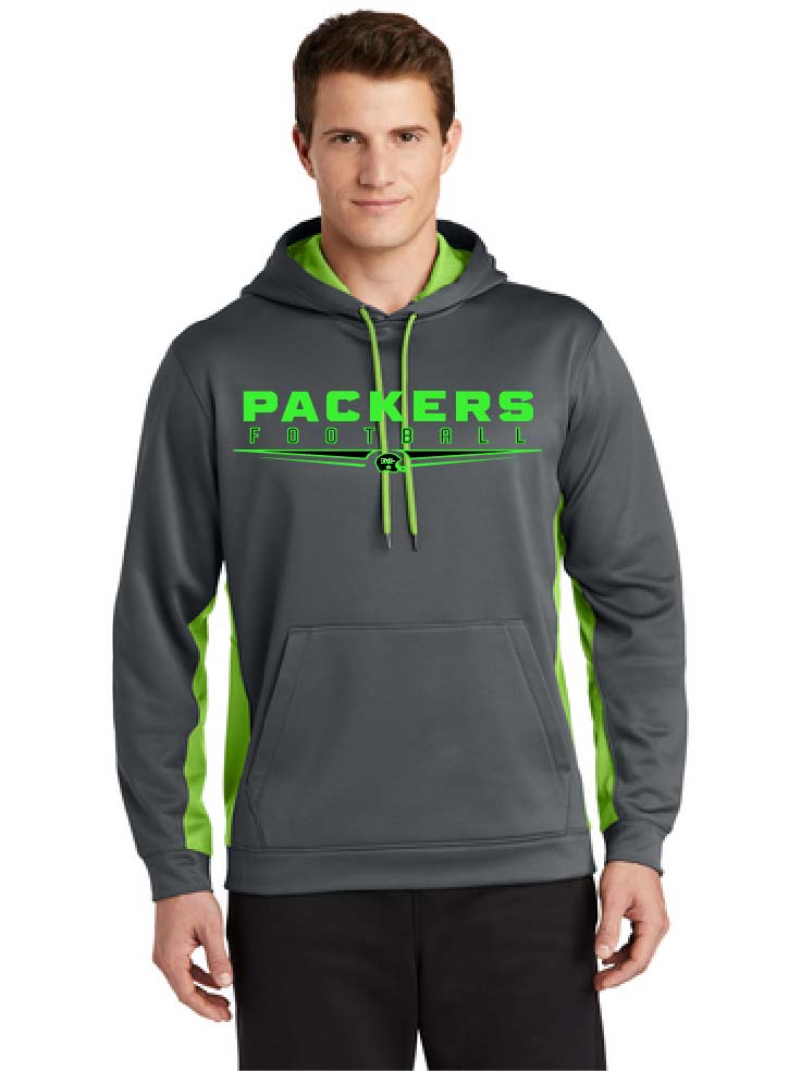 Unisex Sport-Tek Fleece Hoodie with Packers helmet logo